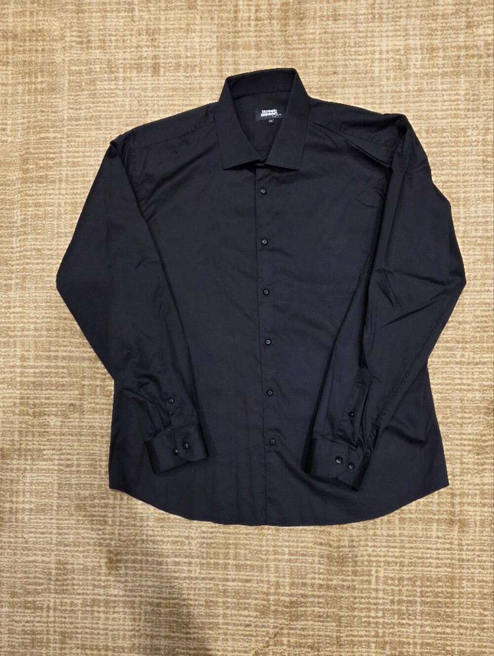 Unsimply Stitched Men’s Black 100% Cotton Button Down Dress Shirt